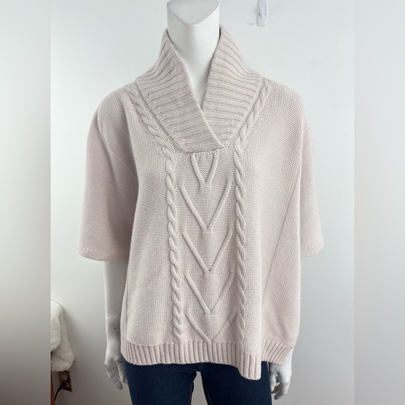 NOTE DI ANITA Turtleneck cashmere blend poncho - Soft Pink One size - Picture 8 of 12
